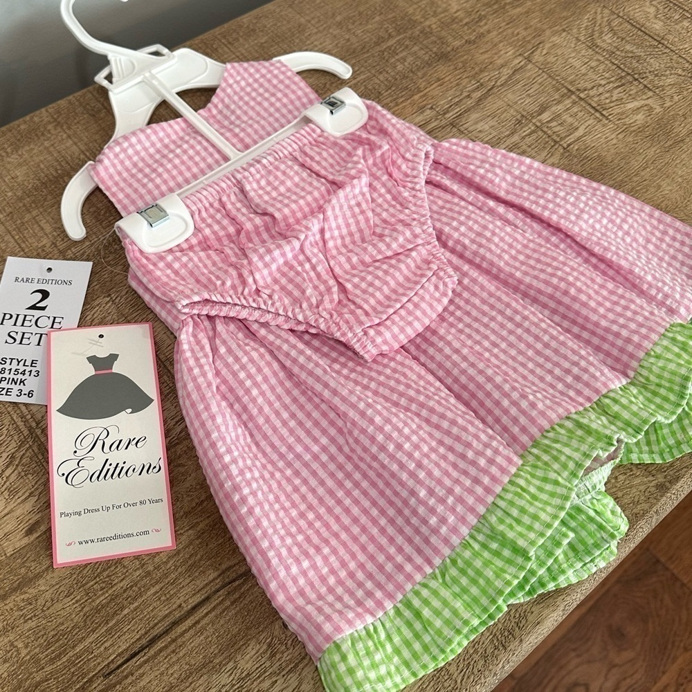 Rare Editions Seersucker Butterfly Dress | Size 3-6 Months | NWT - Picture 8 of 9